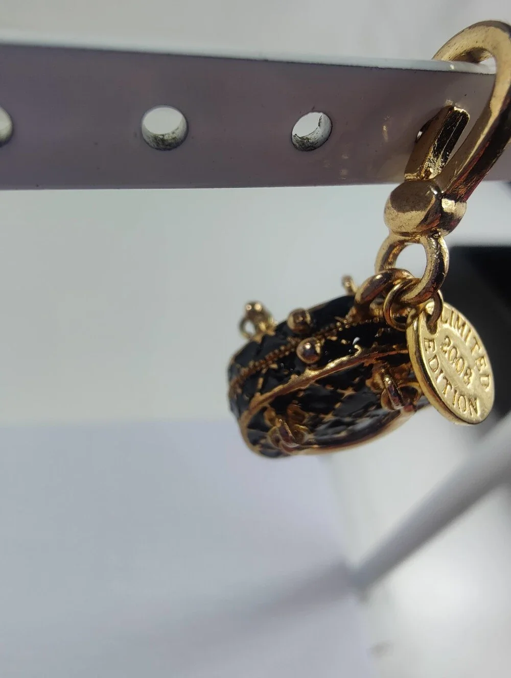 Vintage Neiman Marcus Limited Edition Black Quilted Purse Charm Locket Gold Tone
